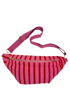 DAMES Studio Poespas Tassen | Snøpskes^Crossbody bag Stripe-a-licious | Red pink |