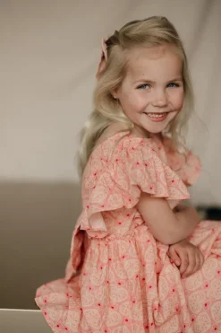 DAMES Konges Slojd Jurken & Salopettes | Jurken^Dress Ava bow gots | Lacy pink |