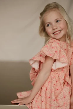 DAMES Konges Slojd Jurken & Salopettes | Jurken^Dress Ava bow gots | Lacy pink |