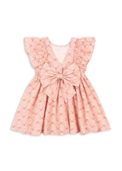 DAMES Konges Slojd Jurken & Salopettes | Jurken^Dress Ava bow gots | Lacy pink |