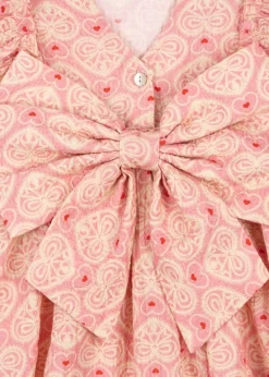 DAMES Konges Slojd Jurken & Salopettes | Jurken^Dress Ava bow gots | Lacy pink |
