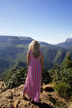 DAMES Poespas Jurken | Snøpskes^Dress Flirty Stripe | Turquoise & pink | Studio