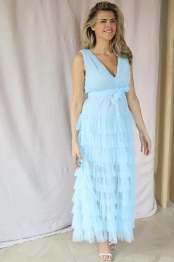 DAMES A-view Jurken^Dress Miranda | Light blue |
