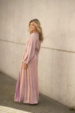 DAMES Studio Poespas Jurken | Snøpskes^Dress Plissé | Pink champagne |