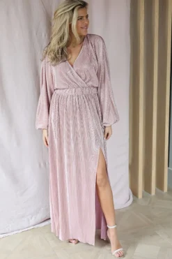 DAMES Studio Poespas Jurken | Snøpskes^Dress Plissé | Pink champagne |