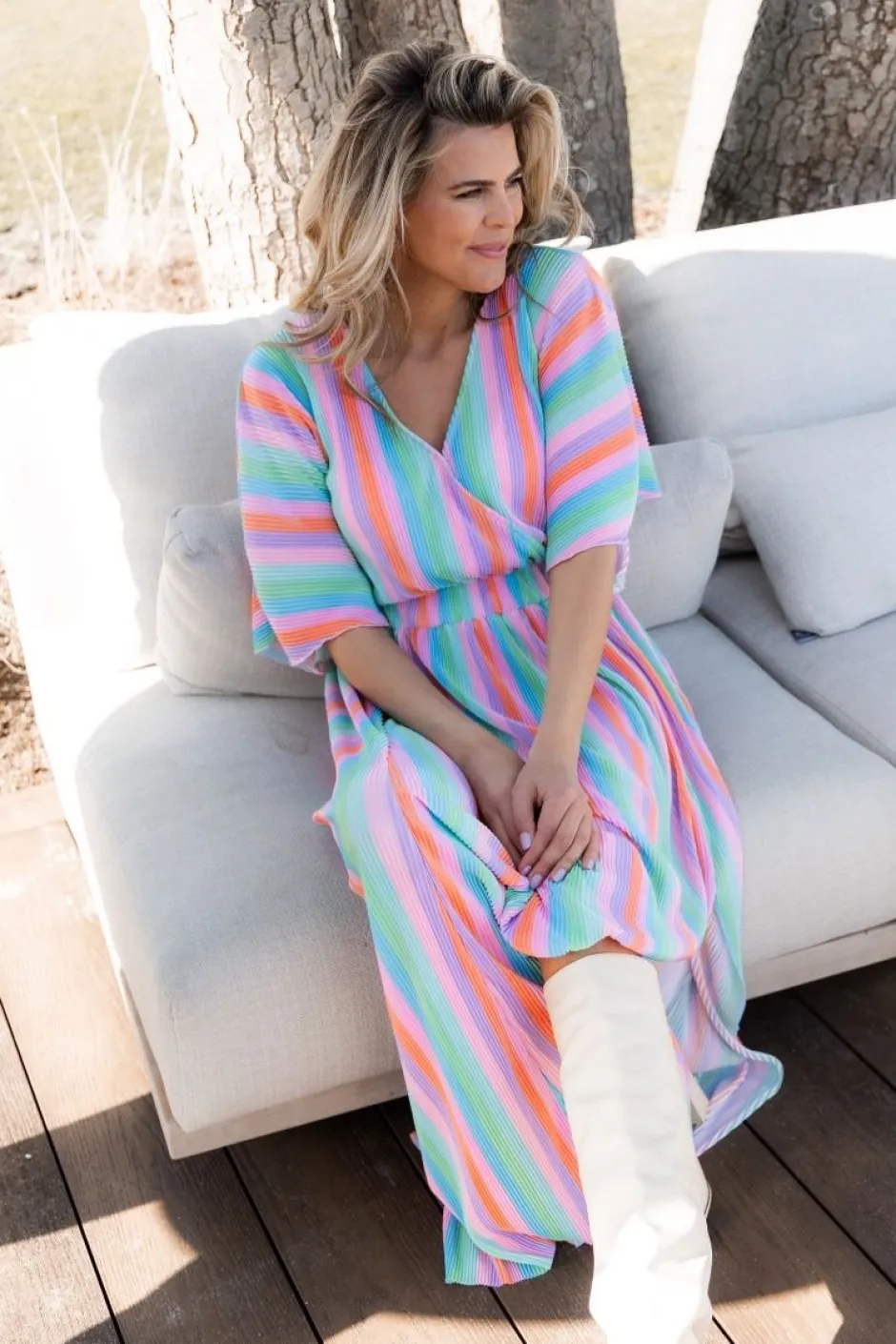 DAMES Studio Poespas Jurken | Snøpskes^Dress Plissé | Rainbow cake |