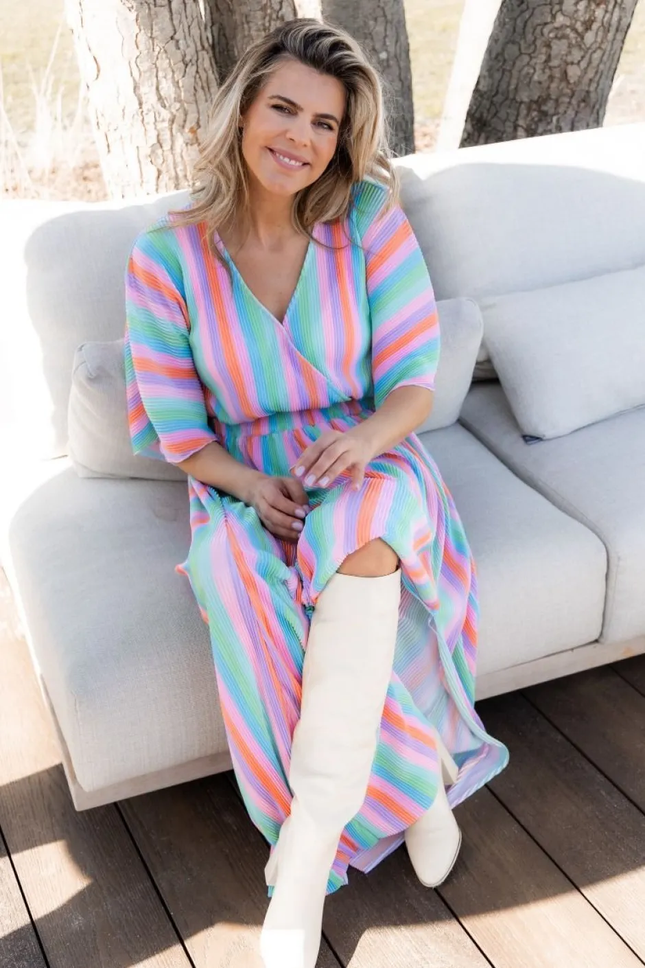 DAMES Studio Poespas Jurken | Snøpskes^Dress Plissé | Rainbow cake |