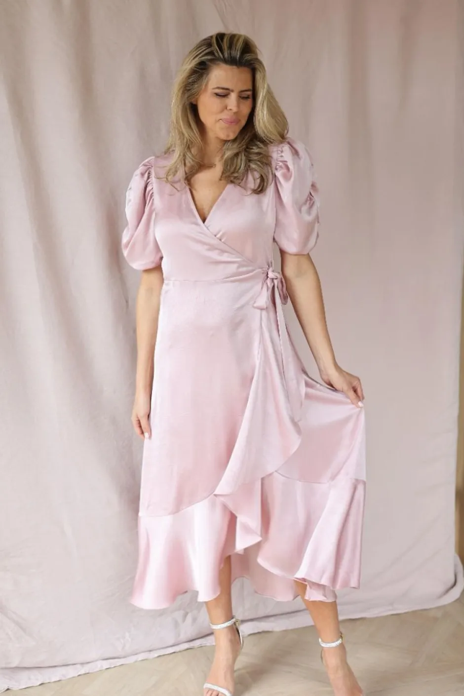 DAMES A-view Jurken^Dress Sinda | Pale rose |