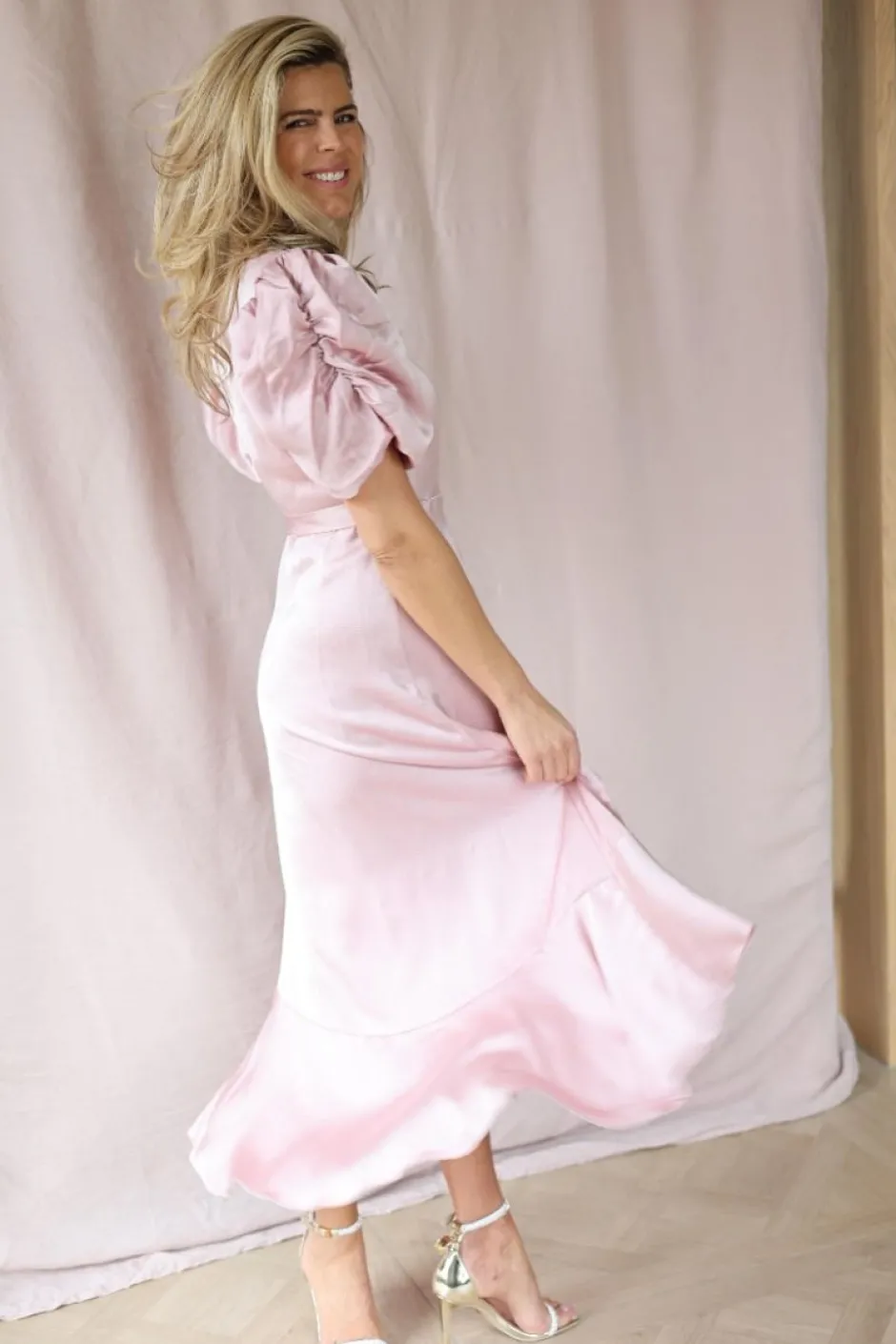 DAMES A-view Jurken^Dress Sinda | Pale rose |