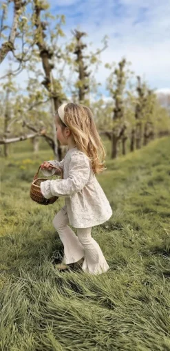 DAMES Navy Natural Broeken & Leggings | Broeken^Flared broek | Rib crème |