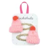 Poespas Haaraccessoires^Haarknipjes | Roze warme muts | 2 stuks | Rockahula