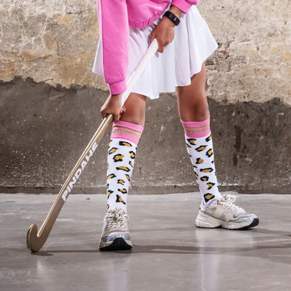 Poespas Sokken & Maillots^Hockeysokken Jasmijn | Panterprint | Pindahs