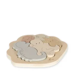Konges Slojd Puzzels | Houten Speelgoed^Houten puzzel zeedieren | Multi |