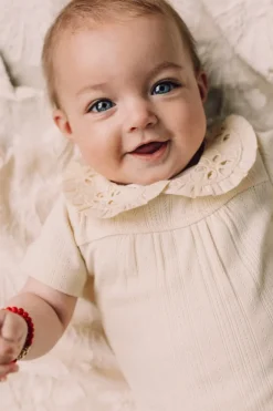 Baje Studio Rompers^Jersey pointelle bodysuit Yuul | Creme oat |