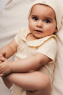 Baje Studio Rompers^Jersey pointelle bodysuit Yuul | Creme oat |