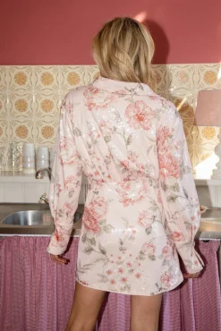 DAMES Studio Amaya x Poespas Jurken^Jurk Pretty Woman | Pink sequin bouquet |