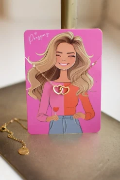 DAMES WAUW Fashion Sieraden | Snøpskes^Ketting double hearts | Goud | Studio Poespas