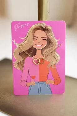 DAMES WAUW Fashion Sieraden | Snøpskes^Ketting double hearts | Goud | Studio Poespas