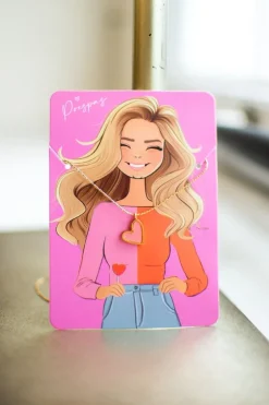 DAMES Studio Poespas Sieraden | Snøpskes^Ketting falling in love | Roze/goud |