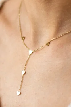 DAMES WAUW Fashion Sieraden | Snøpskes^Ketting five tiny hearts | Goud | Studio Poespas
