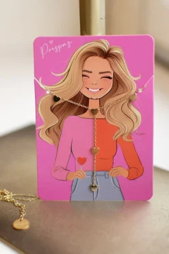 DAMES WAUW Fashion Sieraden | Snøpskes^Ketting five tiny hearts | Goud | Studio Poespas