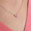 DAMES Studio Poespas Sieraden | Snøpskes^Ketting hartje geometrisch | Roze/goud |