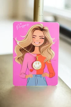 DAMES Studio Poespas Sieraden | Snøpskes^Ketting smiley | Wit/goud |