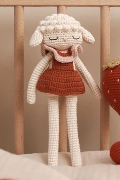 Patti Oslo Knuffels^Knuffel Luna Lamb | Cream/burgundy |