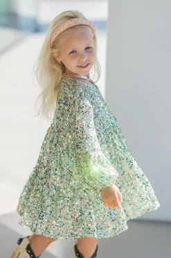 DAMES Konges Slojd Jurken & Salopettes | Jurken^Lila sequins dress | Green |