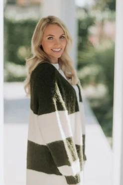 DAMES Studio Poespas Vesten | Vesten & Truien^Long Cardigan Fluff | Stripes |