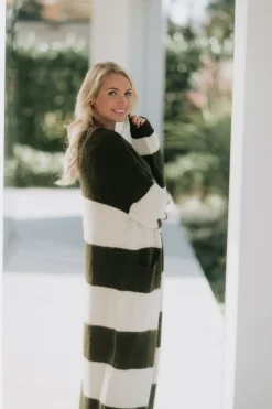 DAMES Studio Poespas Vesten | Vesten & Truien^Long Cardigan Fluff | Stripes |