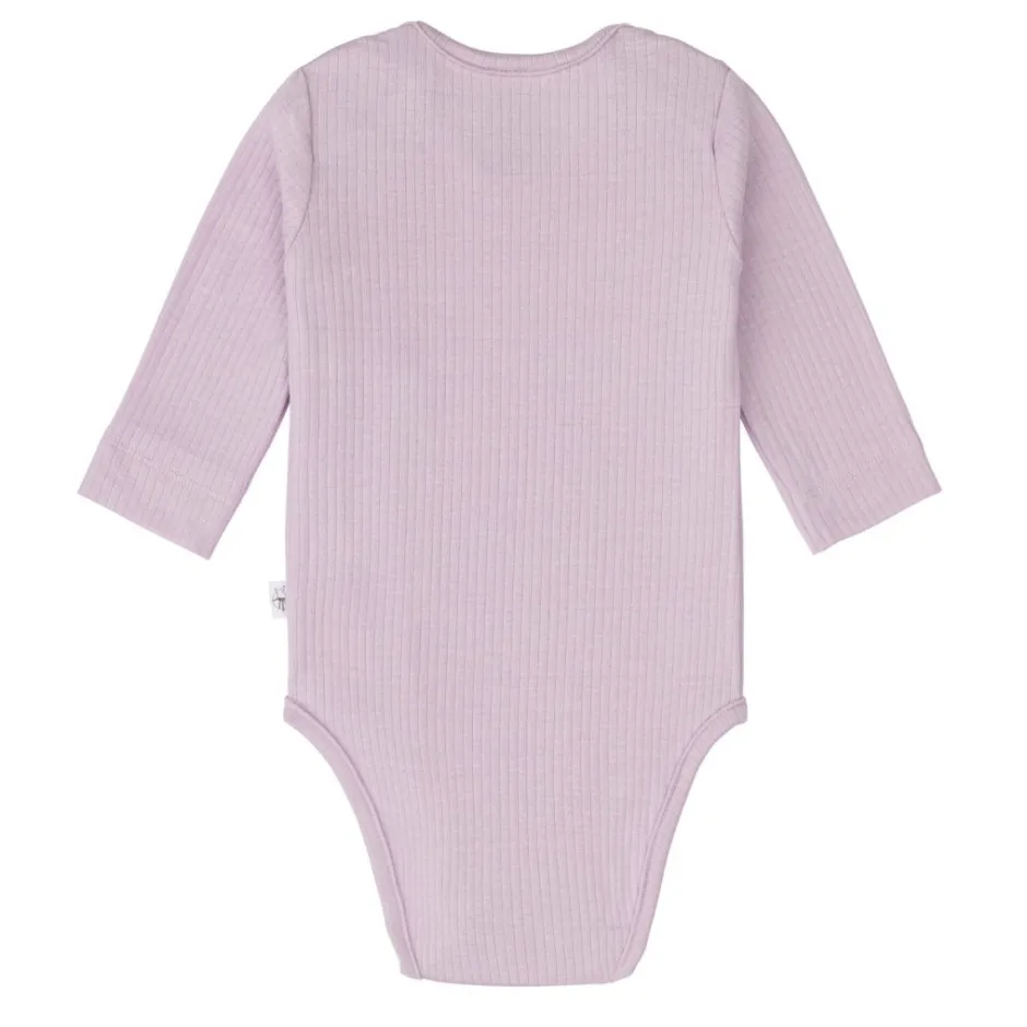 Lässig Rompers^Longsleeve body | Ribbed lavender |
