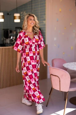 DAMES Studio Poespas Jurken^Maxi dress Kim   | Multicolor | Je m鈥檃ppelle x Poespas