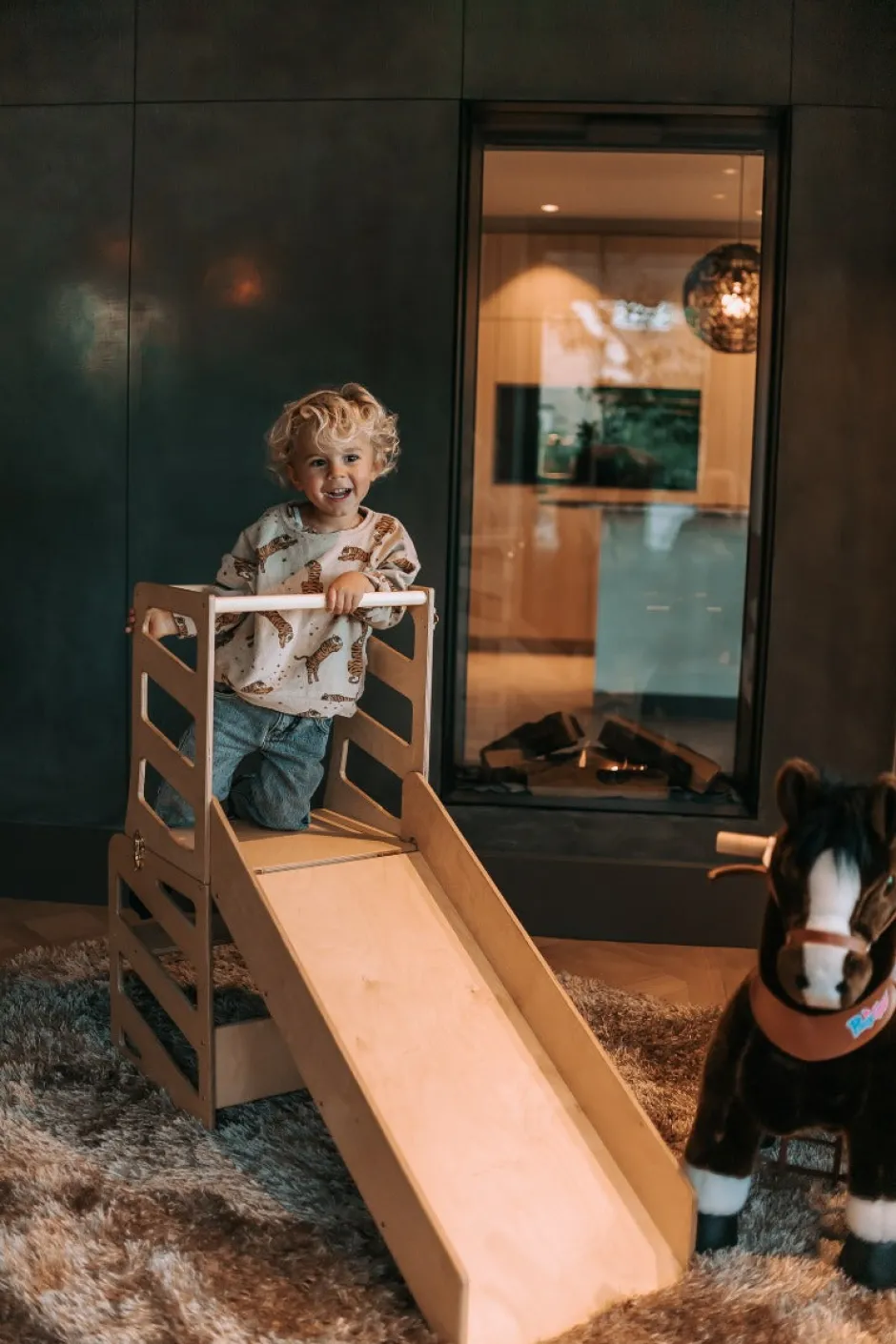 Poespas Houten Speelgoed | Educatief Speelgoed^Modulair kidsmeubel | Keukenkruk | Bureau | Glijbaan