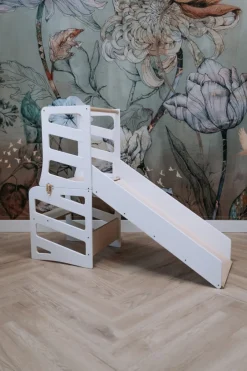 Poespas Houten Speelgoed | Educatief Speelgoed^Modulair kidsmeubel | Keukenkruk | Bureau | Glijbaan