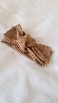 By Mev Haaraccessoires | Haaraccessoires^Newborn headwrap pointelle | Cacao |