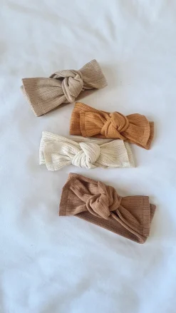 By Mev Haaraccessoires | Haaraccessoires^Newborn headwrap pointelle | Cacao |