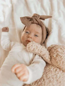 By Mev Haaraccessoires | Haaraccessoires^Newborn headwrap pointelle | Cacao |