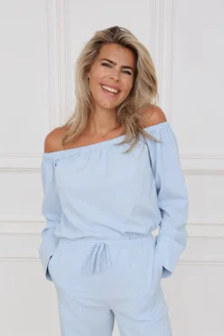 DAMES Refined Department Co-ords | Blouses^Off-shoulder blouse Montana | Light blue |