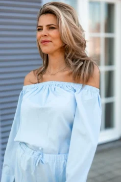 DAMES Refined Department Co-ords | Blouses^Off-shoulder blouse Montana | Light blue |