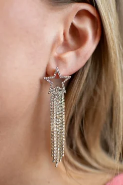 DAMES Z-Style Sieraden^Oorbellen Clara glittersterren | Zilver