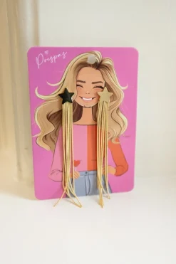 DAMES WAUW Fashion Sieraden | Snøpskes^Oorbellen falling stars | Goud | Studio Poespas