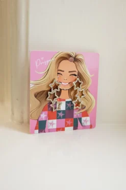 DAMES Z-Style Sieraden^Oorbellen Zoë glittersterretjes | Goud