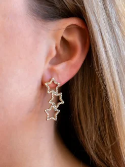 DAMES Z-Style Sieraden^Oorbellen Zoë glittersterretjes | Goud