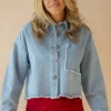 DAMES Refined Department Blouses | Tops^Oversized cropped blouse Mary | Blue denim |