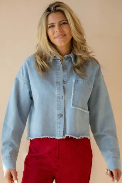 DAMES Refined Department Blouses | Tops^Oversized cropped blouse Mary | Blue denim |