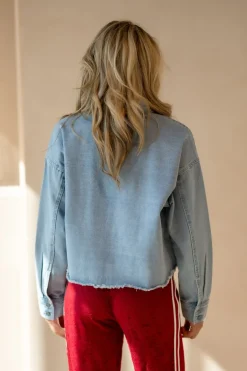DAMES Refined Department Blouses | Tops^Oversized cropped blouse Mary | Blue denim |