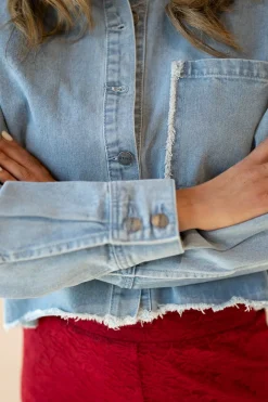 DAMES Refined Department Blouses | Tops^Oversized cropped blouse Mary | Blue denim |