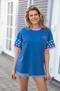 DAMES Studio Poespas Co-ords | Snøpskes^Oversized T-shirt Urban Stars | Multicolor |