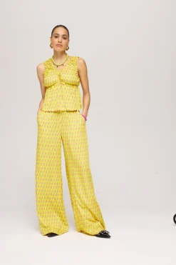 DAMES Poespas Broeken^Pants Alexis | Hearts bouquet lime | Harper & Yve